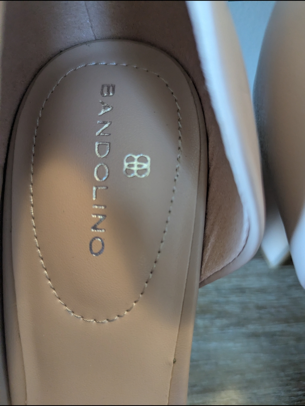 Bandolino Two-Tone Nude and Black Cap-Toe Pumps - Picture 8 of 13